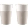 Tasses BODUM - Bistro En Porcelaine Avec Bande Silicone Blanche 2x60cl -Smeg Soldes Boutique 2mugsbistro bandesilicone 1