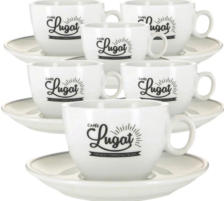 6 Tasses Cappuccino Et Sous-tasses Porcelaine - 17.5 Cl - Cafés Lugat 3 6 Tasses Cappuccino Et Sous-tasses Porcelaine - 17.5 Cl - Cafés Lugat