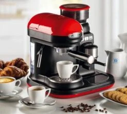 Machine Expresso Avec Broyeur ARIETE Moderna 1318 Rouge -Smeg Soldes Boutique ariete moderna rouge 5