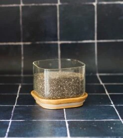 Boîte De Conservation Carrée - PEBBLY - En Verre Et Bambou - 500ml -Smeg Soldes Boutique boite 500ml pebbly lifestyle