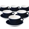 6 Tasses Cappuccino Et Sous-tasses Egg 20 Cl Denim - Loveramics -Smeg Soldes Boutique denim cappu egg 200