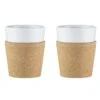 2 Tasses Bistro 30 Cl - Porcelaine Blanche Et Liège - BODUM 1 2 Tasses Bistro 30 Cl - Porcelaine Blanche Et Liège - BODUM -Smeg Soldes Boutique double liege 03