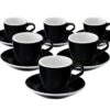 6 Tasses Espresso Et Sous-tasses Egg Black Loveramics - 8 Cl