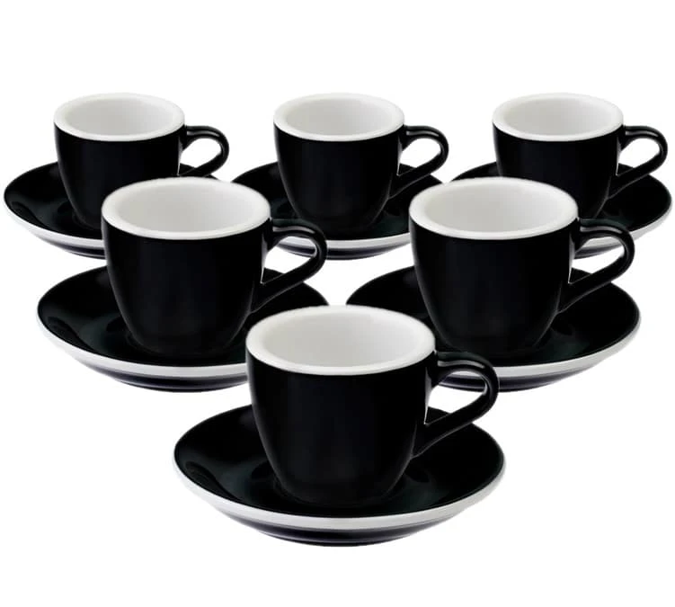 6 Tasses Espresso Et Sous-tasses Egg Black Loveramics - 8 Cl 3 6 Tasses Espresso Et Sous-tasses Egg Black Loveramics - 8 Cl