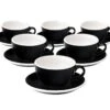 6 Tasses Cappuccino Et Sous-tasses Egg 20 Cl Black - Loveramics -Smeg Soldes Boutique eggblack 22cl par6