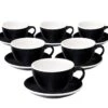 6 Tasses Café Latte Et Sous-tasses Egg 30cl Black - Loveramics -Smeg Soldes Boutique eggblack 30cl par6