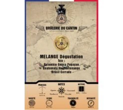 Café En Grains Brûlerie Du Cantin - Mélange Dégustation 100% Arabica - 250gr -Smeg Soldes Boutique etiquette melange degustation
