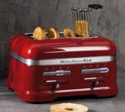Toaster KitchenAid 5KMT4205ECA Artisan Rouge Pomme D'Amour - 4 Fentes -Smeg Soldes Boutique gp rouge 4f