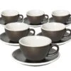 6 Tasses Cappuccino Et Sous-tasses Egg 20 Cl Gunpowder- Loveramics -Smeg Soldes Boutique gunpowder cappu6 200