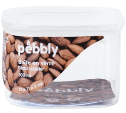 Boîte De Conservation Carrée En Verre 500ml - PEBBLY