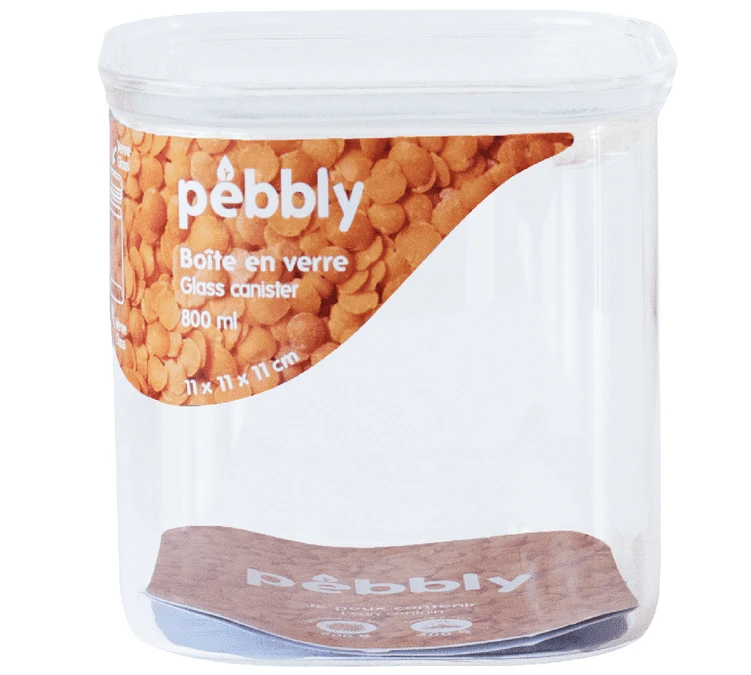 Boîte De Conservation Carrée En Verre 800ml - PEBBLY 3 Boîte De Conservation Carrée En Verre 800ml - PEBBLY