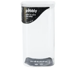 Boîte De Conservation Carrée En Verre 1.4L - PEBBLY