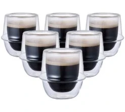 6 Verres Double Paroi Kronos 8cl - KINTO