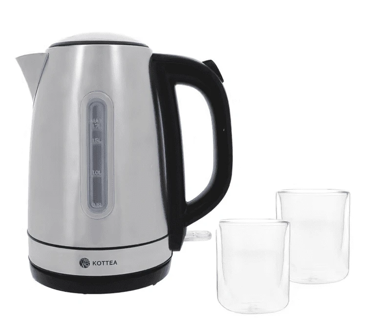 Bouilloire KT101 1.7L Inox + Verre Pylano + Offre Cadeau KOTTEA 3 Bouilloire KT101 1.7L Inox + Verre Pylano + Offre Cadeau KOTTEA