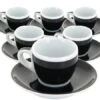 6 Tasses Et Sous-tasses Expresso Verona Noire Millecolori - Ancap -Smeg Soldes Boutique lot 6 tasses ancap expresso
