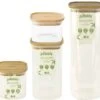Lot De Boîtes Conservatrices PEBBLY En Verre Et Couvercle En Bambou -Smeg Soldes Boutique lot pebbly 4 botes