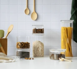 Boîte De Conservation Carrée En Verre 500ml - PEBBLY -Smeg Soldes Boutique mixte