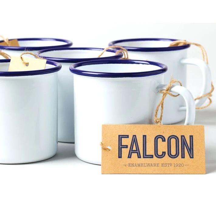 Mug - 35 Cl - Blanc Avec Bordure Bleue FALCON ENAMELWARE 4 Mug - 35 Cl - Blanc Avec Bordure Bleue FALCON ENAMELWARE – Image 2
