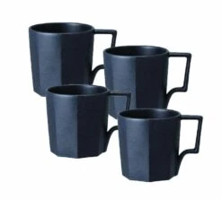 Lot De 4 Mugs 30 Cl Noir OCT - KINTO