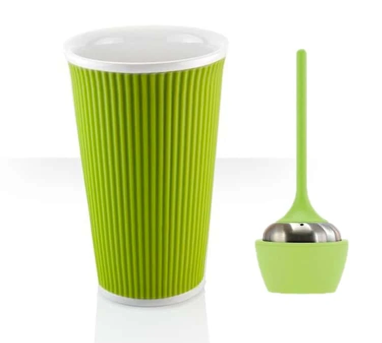 Lot Mug Ondulé 45cl Vert + Infuseur à Thé - Les Artistes Paris 3 Lot Mug Ondulé 45cl Vert + Infuseur à Thé - Les Artistes Paris