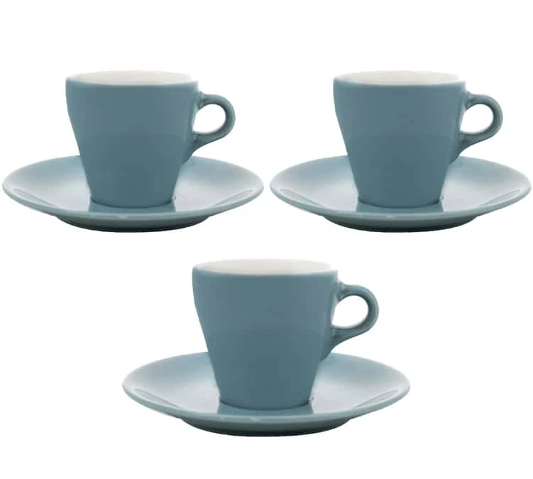 3 Tasses Et Sous-tasses Espresso Origami Turquoise - 9cl 3 3 Tasses Et Sous-tasses Espresso Origami Turquoise - 9cl
