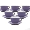 Tasses - ORIGAMI - Tasses Et Sous Tasses Latte Bowl Violet 19cl X6 -Smeg Soldes Boutique origami violet19x6