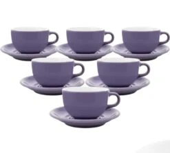 Tasses - ORIGAMI - Tasses Et Sous Tasses Latte Bowl Violet 19cl X6
