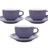 3 Tasses Et Sous Tasses Latte Bowl 19 Cl Violet - ORIGAMI