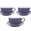 3 Tasses Et Sous Tasses Latte Bowl 25 Cl Violet - ORIGAMI -Smeg Soldes Boutique origami violet 25x3