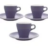 3 Tasses Et Sous Tasses Espresso 9cl Violet - ORIGAMI