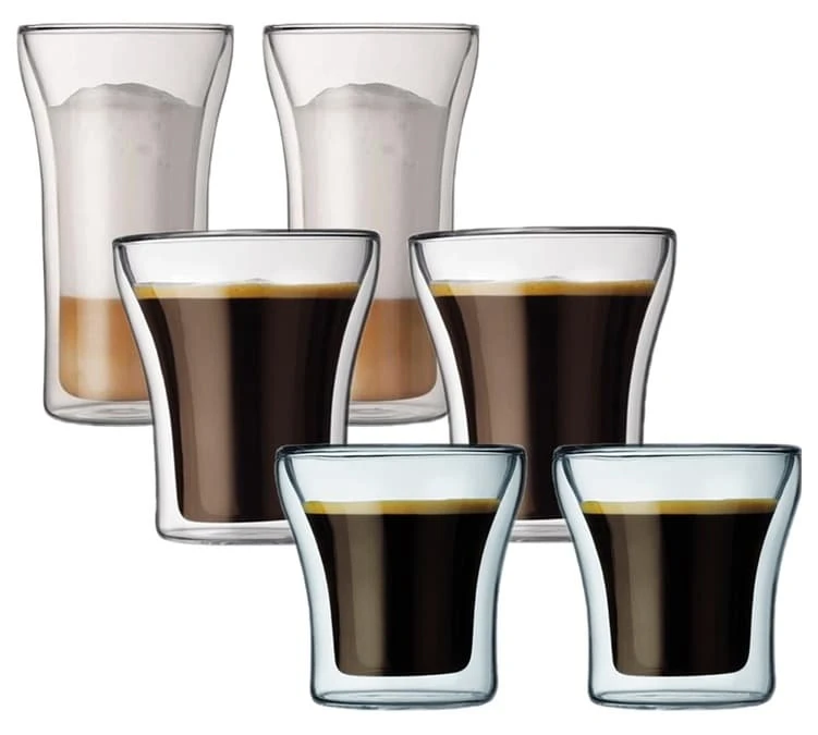 Lot De 6 Verres Double Paroi 10cl+20cl+40cl - BODUM 3 Lot De 6 Verres Double Paroi 10cl+20cl+40cl - BODUM