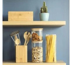 Boîte De Conservation Carrée - En Verre Et Bambou 1.4L - PEBBLY -Smeg Soldes Boutique pebblboite2