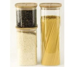 Boîte De Conservation Carrée - En Verre Et Bambou 800ml - PEBBLY -Smeg Soldes Boutique pebbly boite