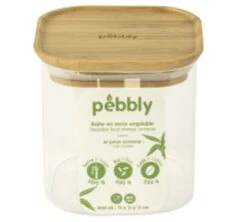 Boîte De Conservation Carrée - En Verre Et Bambou 800ml - PEBBLY