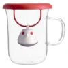 Tasse En Verre 40cl Et Couvercle Infuseur à Thé Birdie Rouge - QDO -Smeg Soldes Boutique qdorouge