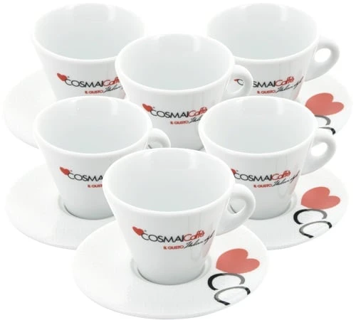 Lot De 6 Tasses Et Sous-tasses Cappuccino 15 Cl - Cosmaï Caffè 3 Lot De 6 Tasses Et Sous-tasses Cappuccino 15 Cl - Cosmaï Caffè