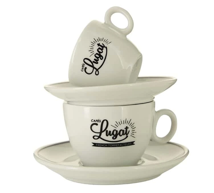 6 Tasses Cappuccino Et Sous-tasses Porcelaine - 17.5 Cl - Cafés Lugat 5 6 Tasses Cappuccino Et Sous-tasses Porcelaine - 17.5 Cl - Cafés Lugat – Image 3