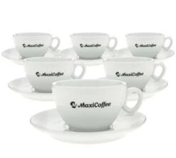 Tasses - MAXICOFFEE - Cappuccino Et Sous-tasses Porcelaine 17.5 Cl