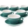 6 Tasses Cappuccino Et Sous-tasses Egg 20 Cl Teal - Loveramics 2 6 Tasses Cappuccino Et Sous-tasses Egg 20 Cl Teal - Loveramics -Smeg Soldes Boutique teal cappu 200 6
