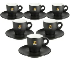 Tasses - ZICAFFE - Tasses Et Sous-tasses Noires 7 Cl